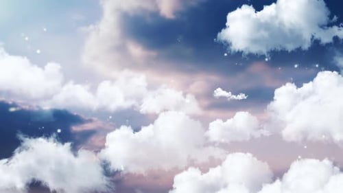 Flying Through Fluffy Clouds with Sparkling Particles