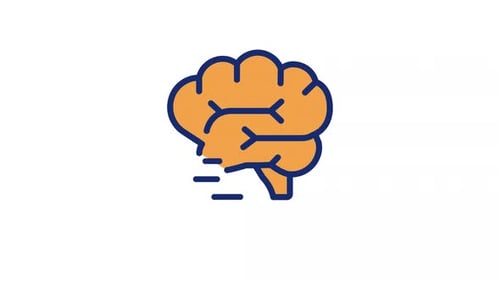 Animated Flat Design Brain Icon