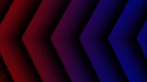 Dirección de la flecha izquierda de neón de azul a rojo sobre fondo negro