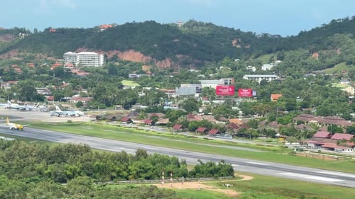 Koh Samui airport runway viewpoint Thailand aviation tourist destination