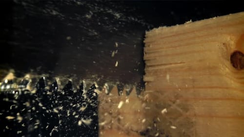Sawing the Board Filmed on a Highspeed Camera at 1000 Fps