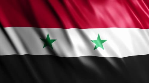 Waving Syrian Flag Animation Loop
