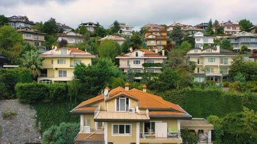Aerial View of Luxurious Suburban Homes
