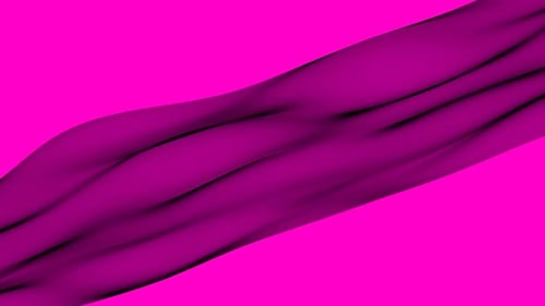 Dynamic Abstract Flowing Fabric Strip Loop on Pink Screen