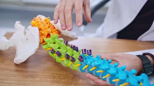 Discussing medical issues. Spine fixation systems. Spinal surgery