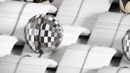 Befriedigende, schleifbare 3D-Animation von stylischen Bällen, Sliding Illusion