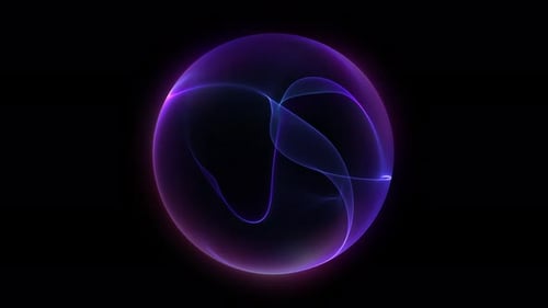 Abstract Fluid Orb with Glowing Energy Lines