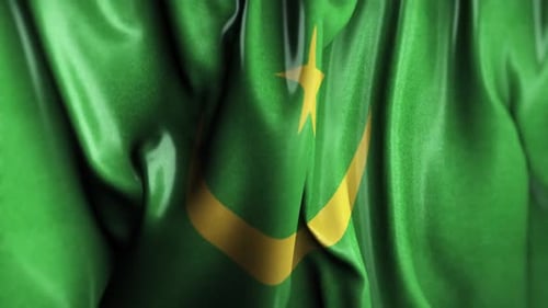 Natural Waving Mauritania Flag Animation