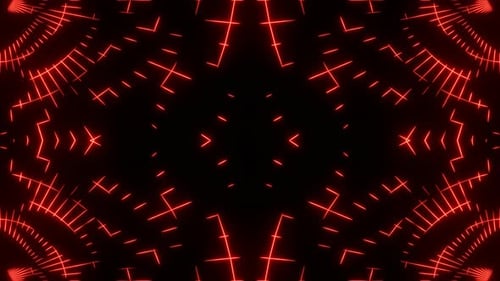 Red Minimal Neon Light Signal Symmetry Background Vj Loop In 4K