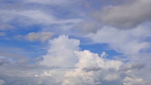 Blue sky with fluffy cloud time lapse on a sunny day 4k footage.