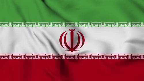 Realistic Waving Flag of Iran Seamless Loop