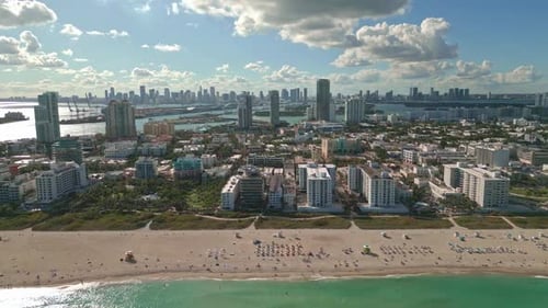 Miami South Beach Drone Aerial View of Miami Beach Florida Miami Beach in Florida with Luxury