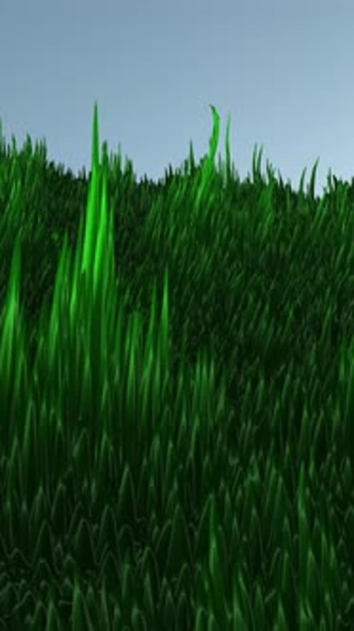 Un magnifique paysage d'herbe verte luxuriante avec des brins d'herbe vibrants et sains