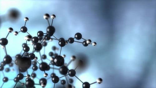Close-Up of Molecular Structures on Blue Background