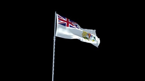 Realistic British Antarctic Territory Flag Waving Animation