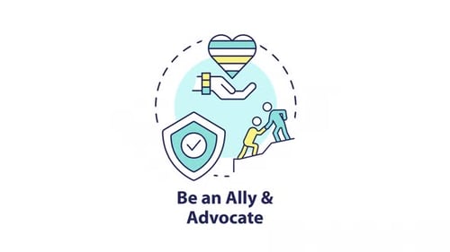 Animated Flat Design Icons for Allyship and Advocacy Concept