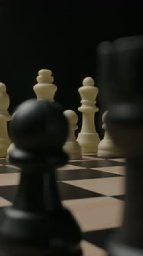 Chess Pieces on Board Close Up