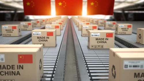 Made in China Cardboard Boxes on Automated Conveyor Belt Production