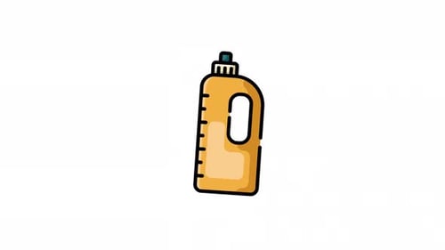 Liquid detergent bottle icon for laundry cleaning product animation