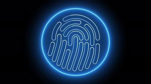 Neon Fingerprint Biometric Scan Reveal