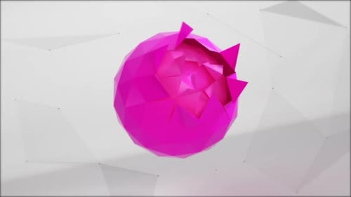 Pink Geosphere Abstract 3D Background