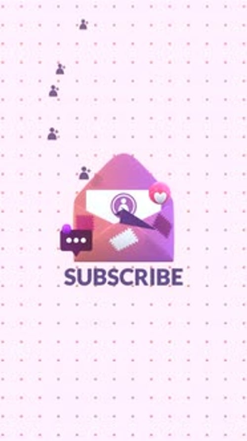 Animation of Envelope with Subscribe, Like and Speech Bubble for Marketing.