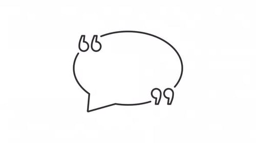 Message quotation marks line animation
