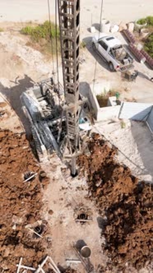 Aerial view of a drilling rig, Israel.