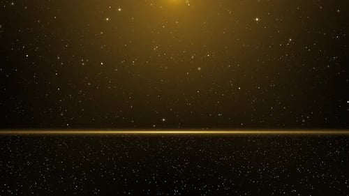 Elegant Golden Particles and Light Ray Background