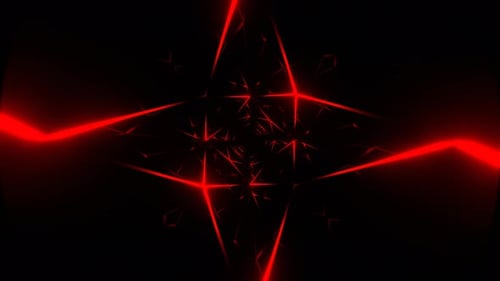 Red Neons Moving Mirror Tunnel Background Vj Loop In 4K