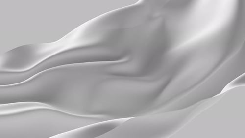 Flowing White Fabric Animation on Neutral Background