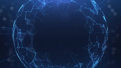 Abstract Plexus Globe Network Logo Reveal Animation