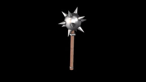 Medieval Spiked Mace with Wooden Handle