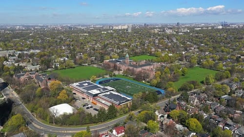 Upper Canada College Campus Appearing in Forest Hill Toronto Surrounded By Expansive Urban Green