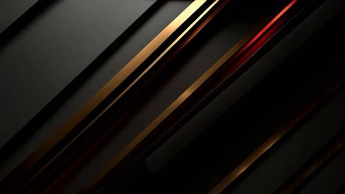 Animated Dark Geometric Background with Shimmering Golden Lines