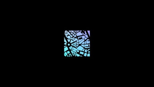 Radar-Kollektion: Grafikanimation mit gestörten Formen in einem quadratischen Rahmen in einer Schleife