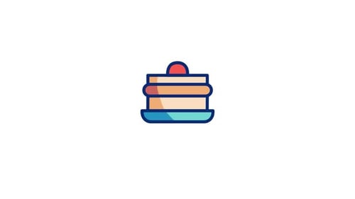 Animated Flat Design Pancake Stack Icon