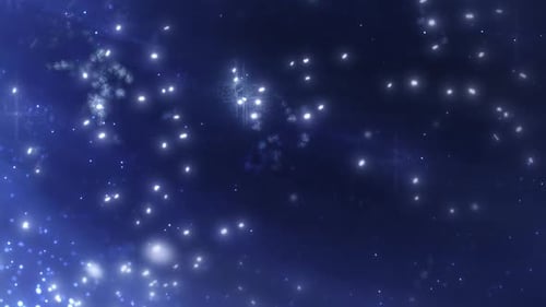 Twinkling Blue Light Particles Motion Background