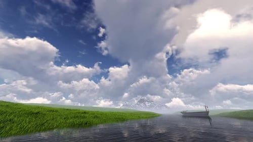 Boat On River Landscape