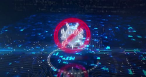 Cyber Security Anti-Bug Icon Digital Technology Animation