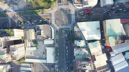 Aerial Footage Top view of kaohsiung city,Taiwan