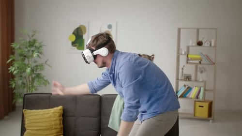 Father Enjoys Virtual Reality With Daughter