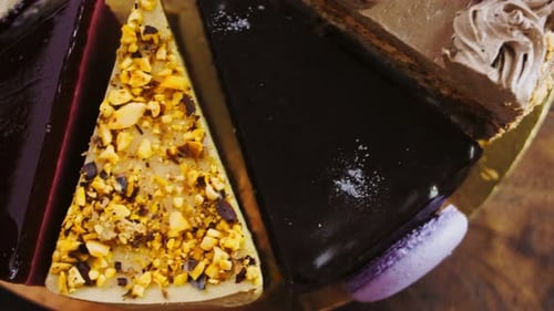 Variety of Delicious Cake Slices on Display