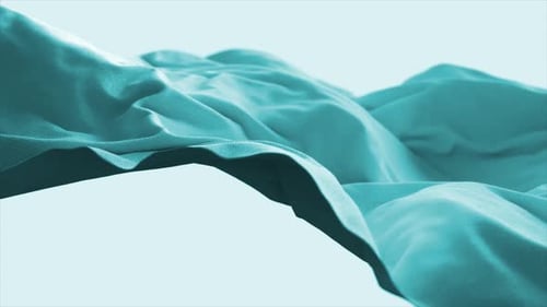 Abstract Flowing Teal Fabric Waves Seamless Loop
