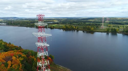 Impressive View Electrical Supports Hold Transmitting Wires