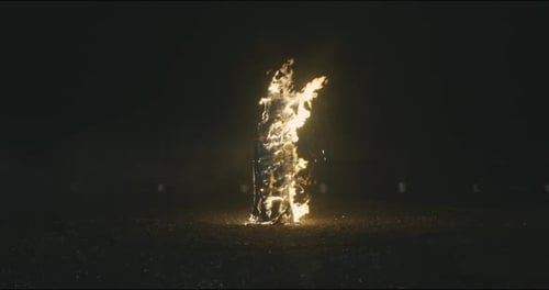 Figure Burning Brightly in the Dark of Night