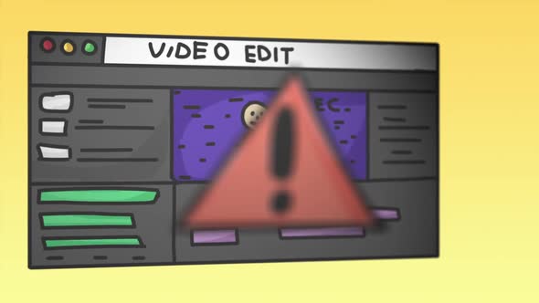 Animated Sketch Warning Sign Icon for Video Editing, Backgrounds Motion ...