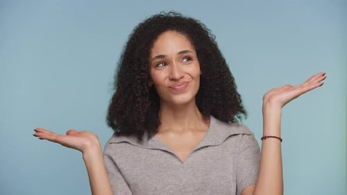 Woman Makes Different Conflicting Facial Expressions