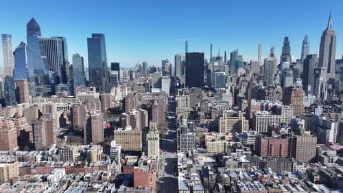 New York Skyline At Manhattan In New York United States.
