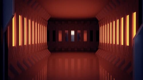 Sci-Fi Spaceship Hallway and Sliding Door